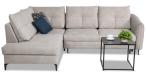 Srebrny narożnik z funkcją spania 246x183 cm Cento Letto 83 lewy