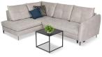 Srebrny narożnik z funkcją spania 246x183 cm Cento Letto 83 lewy
