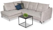Srebrny narożnik z funkcją spania 246x183 cm Cento Letto 83 lewy
