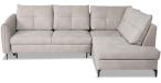 Jasny szary narożnik rozkładany z regulowanym oparciem 246x183 cm Cento Letto 83 prawy
