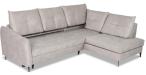 Jasny szary narożnik rozkładany z regulowanym oparciem 246x183 cm Cento Letto 83 prawy