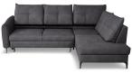 Antracytowy narożnik z funkcją spania 246x183 cm Cento Letto 97 prawy
