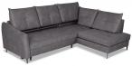 Antracytowy narożnik z funkcją spania 246x183 cm Cento Letto 97 prawy