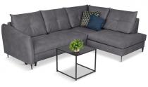 Antracytowy narożnik z funkcją spania 246x183 cm Cento Letto 97 prawy
