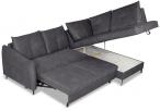 Antracytowy narożnik z funkcją spania 246x183 cm Cento Letto 97 prawy