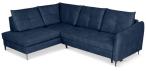 Granatowy narożnik rozkłądany z pikowanym oparciem 246x183 cm Cento Letto 79 lewy
