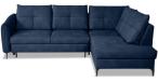 Granatowy narożnik rozkładany do salonu 246x183 cm Cento Letto 79 prawy