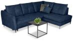 Granatowy narożnik rozkładany do salonu 246x183 cm Cento Letto 79 prawy