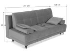 Beżowa sofa z funkcją spania i pojemnikiem 201x108 cm City Matt Velvet 09