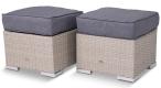 2x Pufa technorattan z poduszką Nilamito Light Grey