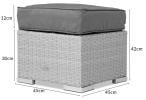 2x Pufa technorattan z poduszką Nilamito Light Grey