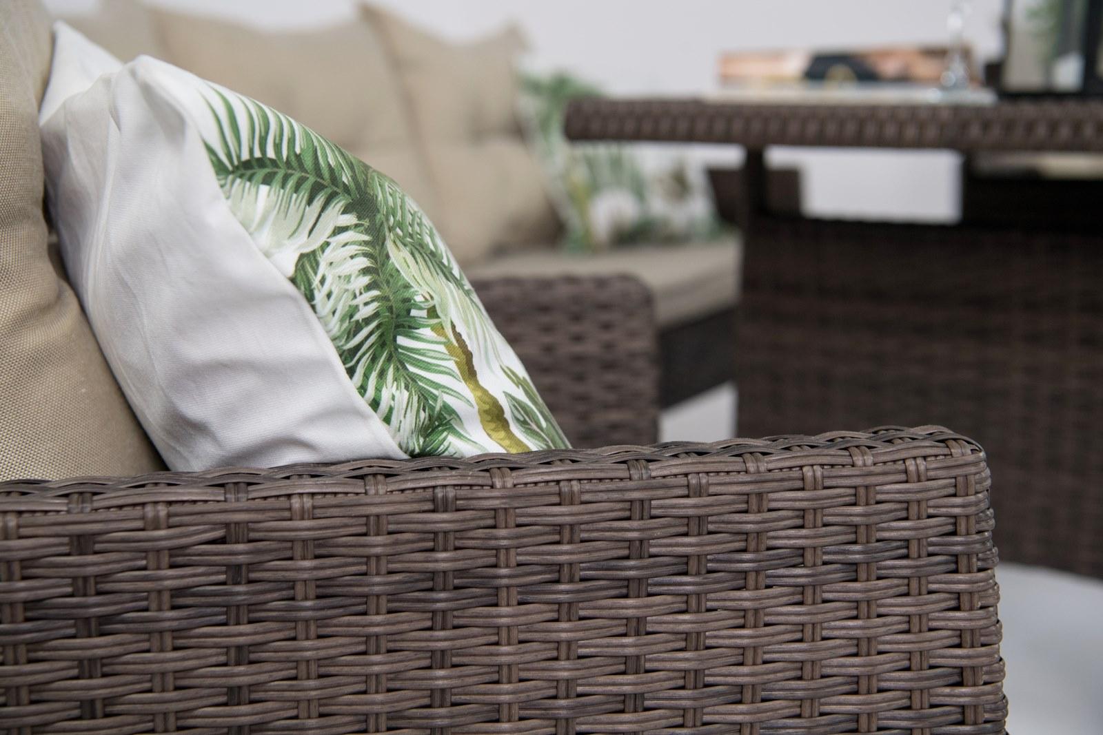 brązowy zestaw technorattanowy Pareta