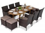 Meble tarasowe z rozkładanym stołem na 10 osób AK19FT64 Brown