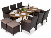 Meble tarasowe z rozkładanym stołem na 10 osób AK19FT64 Brown