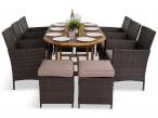 Meble tarasowe z rozkładanym stołem na 10 osób AK19FT64 Brown
