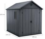 Domček Keter Darwin 6x8 190x244cm grafitový (4,6m2) - wymiary