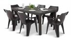 OUTLET - Stół ogrodowy z krzesłami dla sześciu osób Melody 6D Brąz