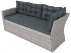 Narożnik ogrodowy z technorattanu Topiano Grey - softa trzyosobowa