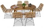Komplet mebli ogrodowych boho dla 6 osób AK-190SR Urbino Brown