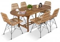 Komplet mebli ogrodowych boho dla 6 osób AK-190SR Urbino Brown