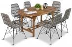 Komplet mebli z rozkładanym stołem dla 6 osób boho AK-190SR Urbino Grey