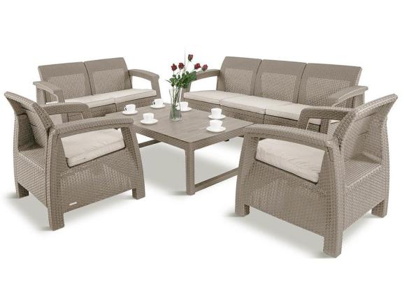 Zahradní set nábytku pro 7 osob Furnivo CTL7 cappuccino