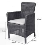 Wygodny fotel ogrodowy z podłokietnikami Trenton cappuccino