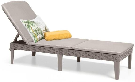 Zahradní skládací lehátka Jaipur cappuccino s polštáři