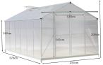 Szklarnia poliwęglan z aluminiowym stelażem 370x250 cm