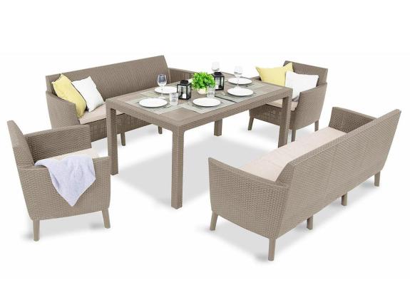 Velká zahradní sada pro 8 lidi Furnivo SFM cappuccino