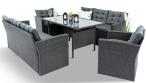 Duże meble ogrodowe technorattanowe na 8 osób Topiano Grande Antracite