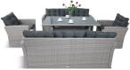 Meble ogrodowe z dwoma kanapami i stołem obiadowym Topiano Grande Grey
