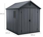 Keter Darwin 6x8 kůlna na nářadí 190x244 cm v hnědé barvě - wymiary