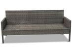 Komplet z technorattanu ze stołem obiadowym Perata Grande Dark Grey