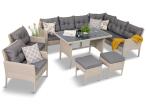 Set din technorattan Perata Corner cu două fotolii Light Grey