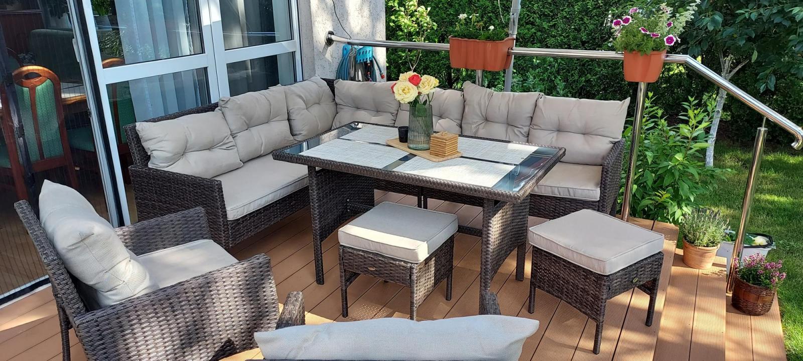 brązowa meble technorattanowe