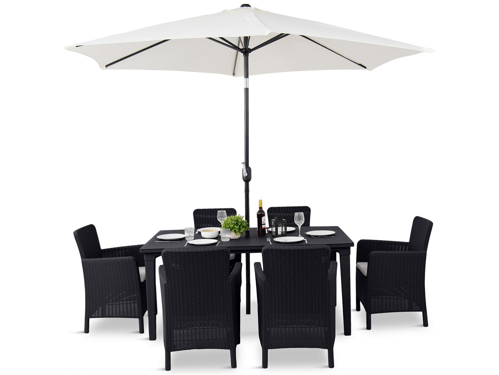 stół ogrodowy z fotelami dla 8 osób