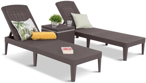 2x Allibert Jaipur s stolkem-ledničkou hnědá