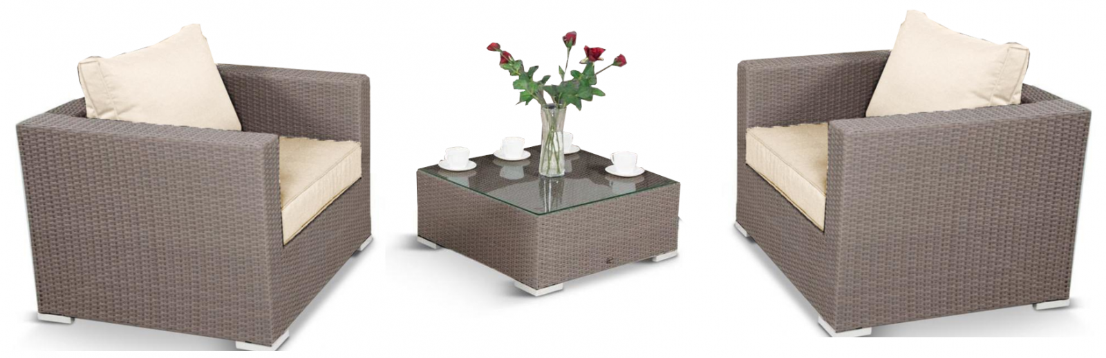 brązowe meble ogrodowe technorattanowe na taras