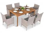 Meble ogrodowe na taras dla 6 osób stół obiadowy 150x90cm technorattan Flavio 6+1