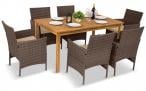 Drewniany stół ogrodowy i 6 krzeseł 150x90cm Flavio 6+1 Carmel