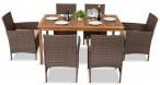 Drewniany stół ogrodowy i 6 krzeseł 150x90cm Flavio 6+1 Carmel