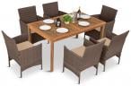 Drewniany stół ogrodowy i 6 krzeseł 150x90cm Flavio 6+1 Carmel
