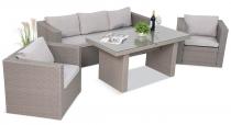 Szare meble ogrodowe z wysokim stołem Stefano Set Max Plus Grey & Ivory