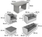 Meble ogrodowe z technorattanu ze stołem 140x70cm Stefano Grande Plus Anthracite