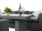 Meble ogrodowe z technorattanu ze stołem 140x70cm Stefano Grande Plus Anthracite
