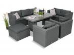 Meble ogrodowe z technorattanu ze stołem 140x70cm Stefano Grande Plus Anthracite