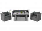 Meble ogrodowe technorattan ze stołem 140x70cm Stefano Set Plus Antracite