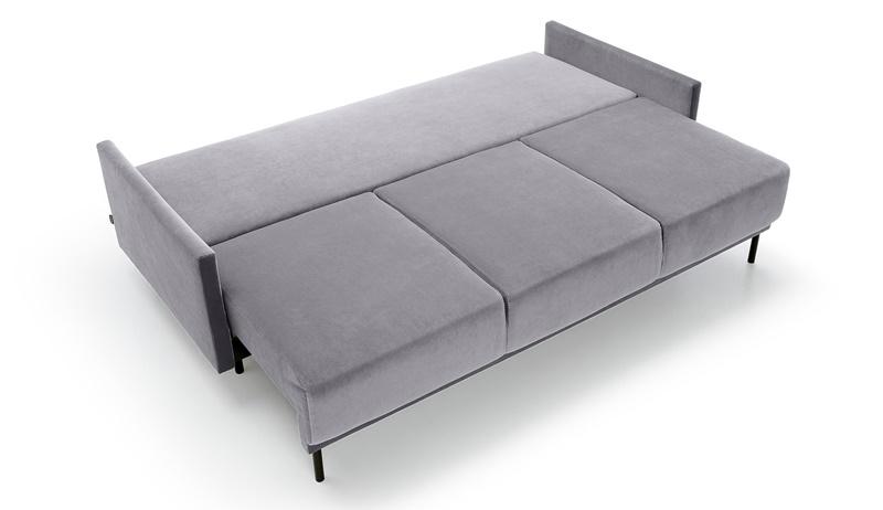 Szara sofa z funkcją spania