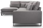 Szary narożnik w stylu loft Corblack 314x224 cm lewostronny